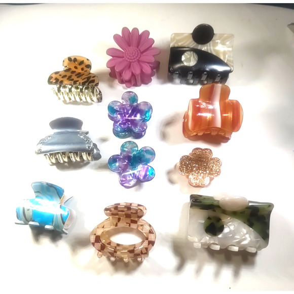 Barrettes Pony Tail Holder Clips Combs Lot Of 11 - Picture 2 of 10